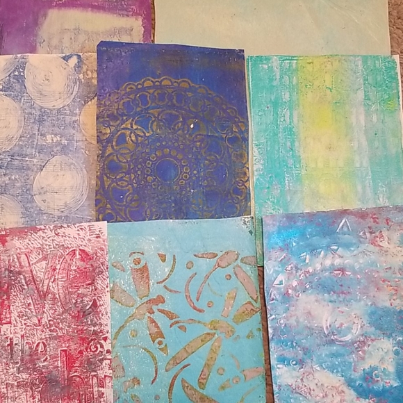 20 Assorted Handmade Monoprint Papers - Picture 4 of 5
